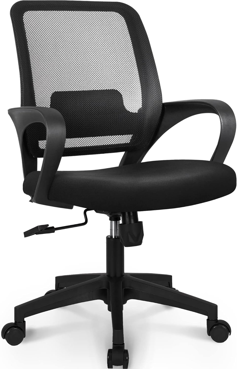 NEO CHAIR Office Chair Ergonomic Desk Chair Mesh Computer Chair Lumbar Support Modern Executive Adjustable Rolling Swivel Chair Comfortable Mid Black Task Home Office Chair (Black)