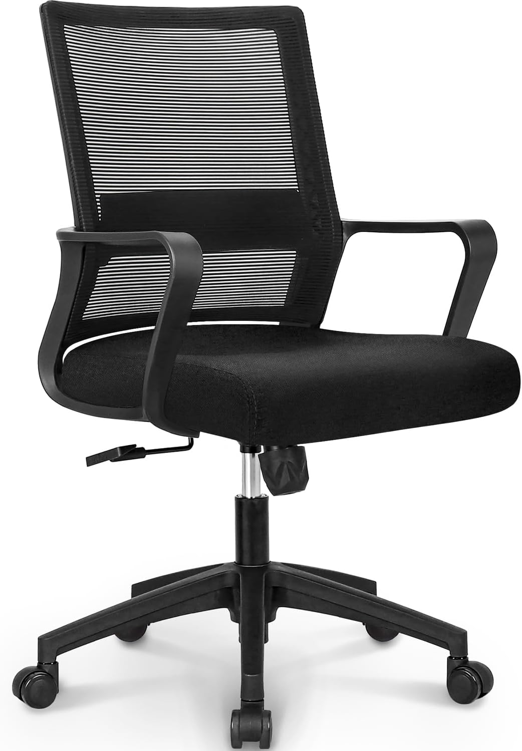 NEO CHAIR Office Chair Ergonomic Desk Chair Mid Back Mesh with Lumbar Support Comfortable Cushion Swivel Adjustable Height Armrest Gaming/Computer Chairs for Home Office Desk (Black)