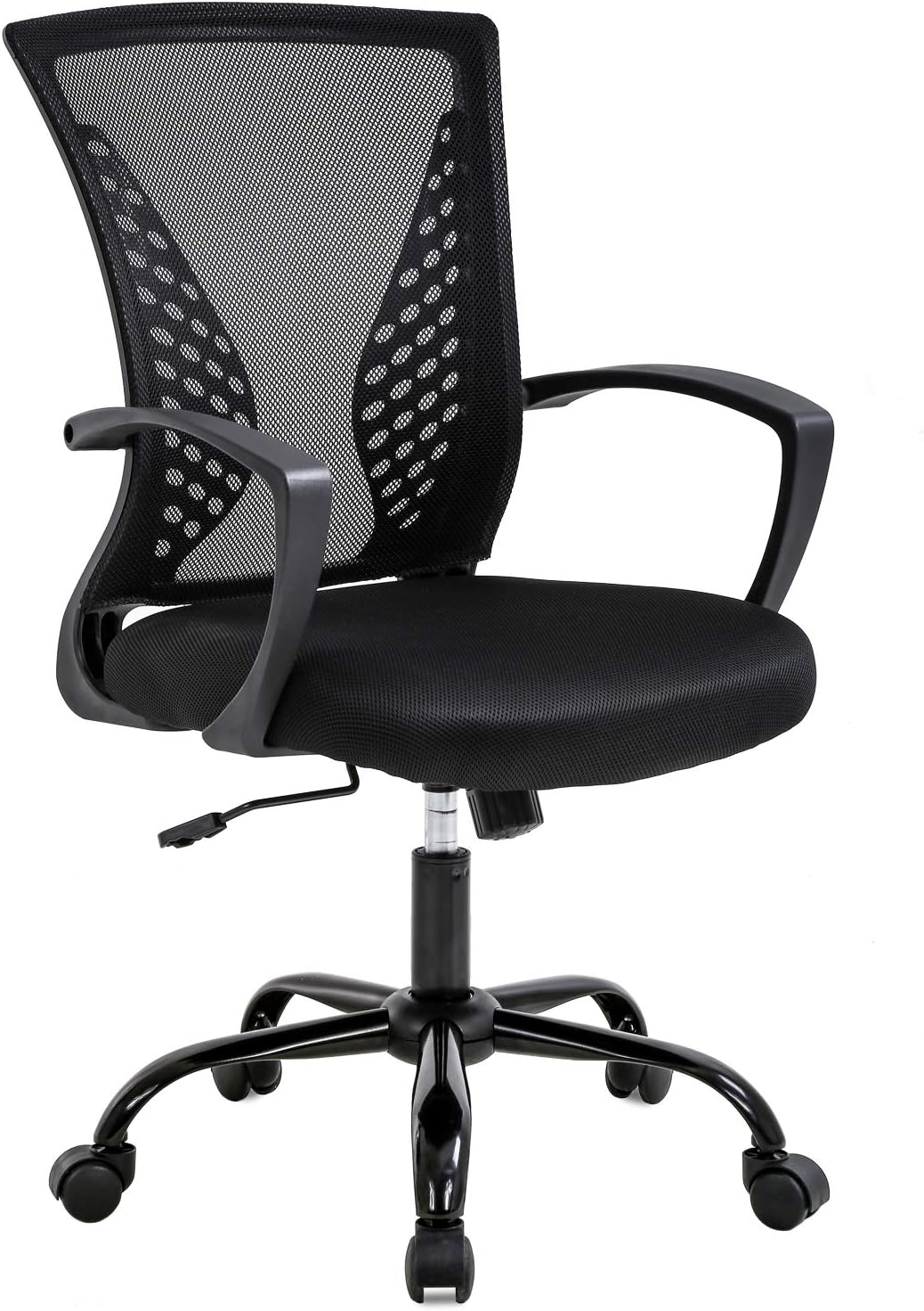 Office Chair Ergonomic Desk Chair Mesh Computer Chair with Lumbar Support Armrest Mid Back Rolling Swivel Adjustable Task Chair for Women Adults, Black