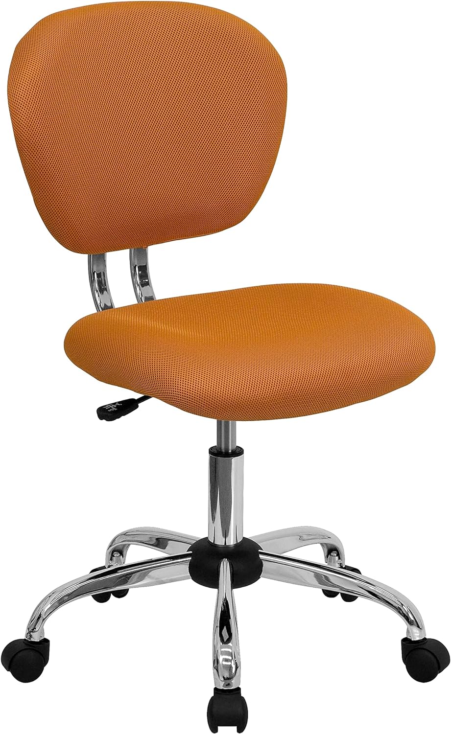 Flash Furniture Beverly Mid-Back Orange Mesh Padded Swivel Task Office Chair with Chrome Base