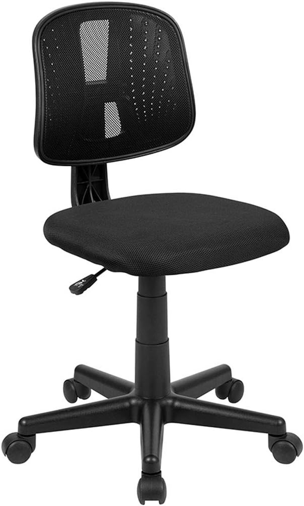 Flash Furniture Flash Fundamentals Mid-Back Black Mesh Swivel Task Office Chair with Pivot Back