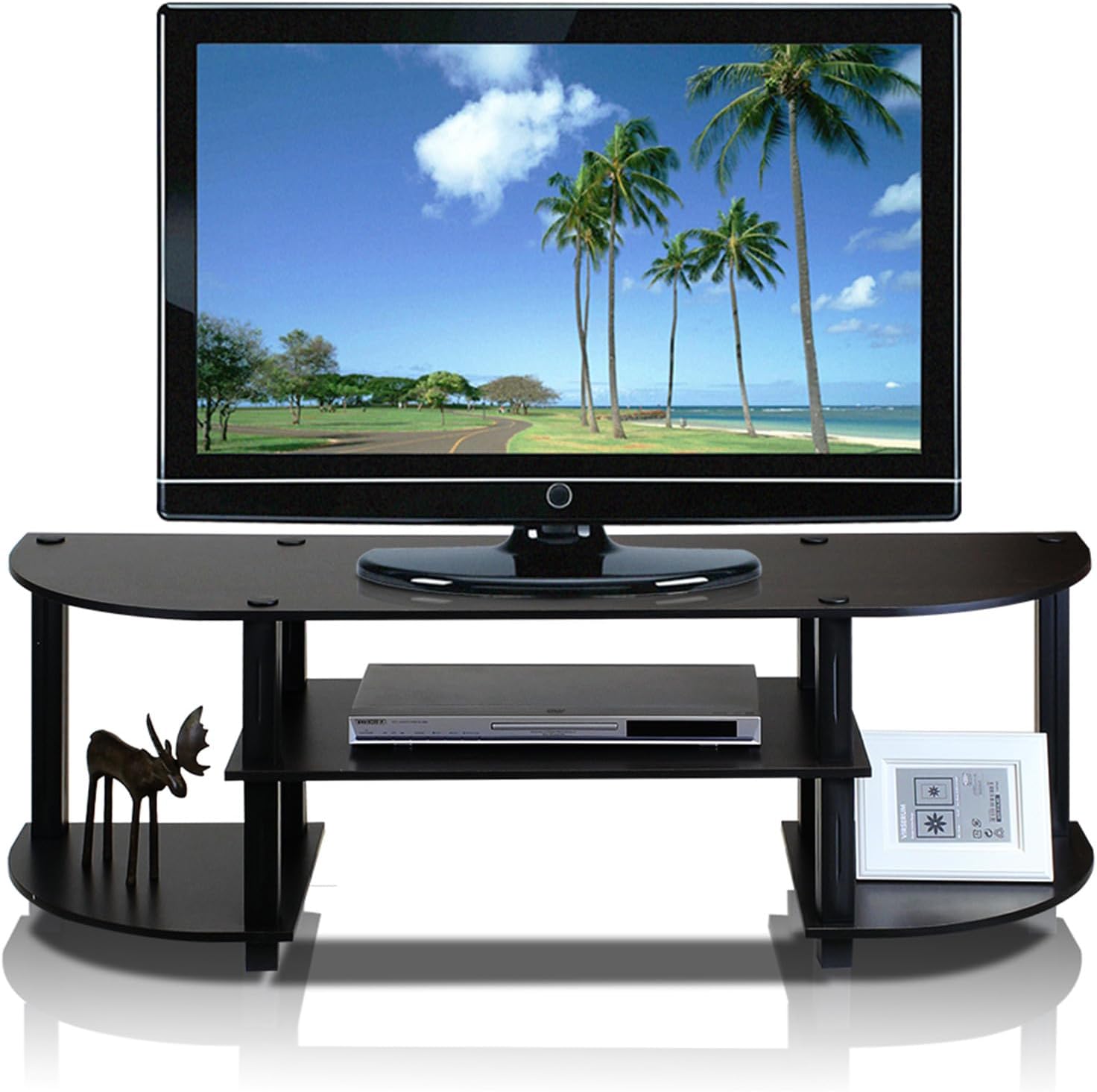 Furinno Turn-S-Tube Wide TV Entertainment Center, Espresso/Black