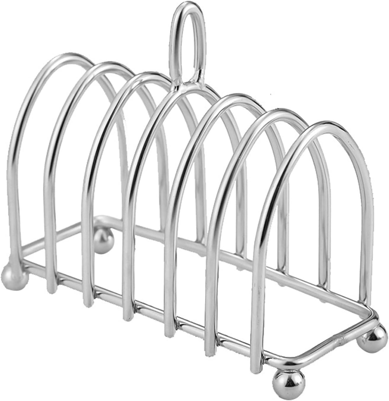 Bread Display Rack, 6 Slice Slot with Balls Feet and Loop Carry Handle Bagel Stand Holder for Kitchen Bakery