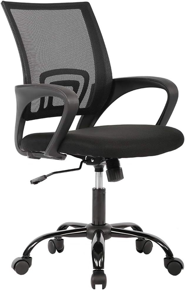 BestOffice Office Chair Ergonomic Cheap Desk Chair Mesh Computer Chair Lumbar Support Modern Executive Adjustable Stool Rolling Swivel Chair for Back Pain (Black)