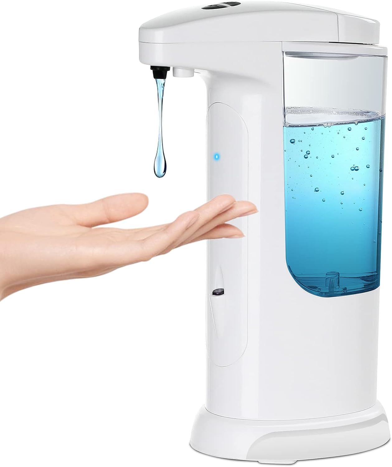 Automatic Soap Dispenser - 400ml/13.5oz Clear High Capacity Touchless Soap Dispenser - Electric Hands Free Soap Dispenser Seals Water-Resistant, Adjustable Liquid Dispensing Volume