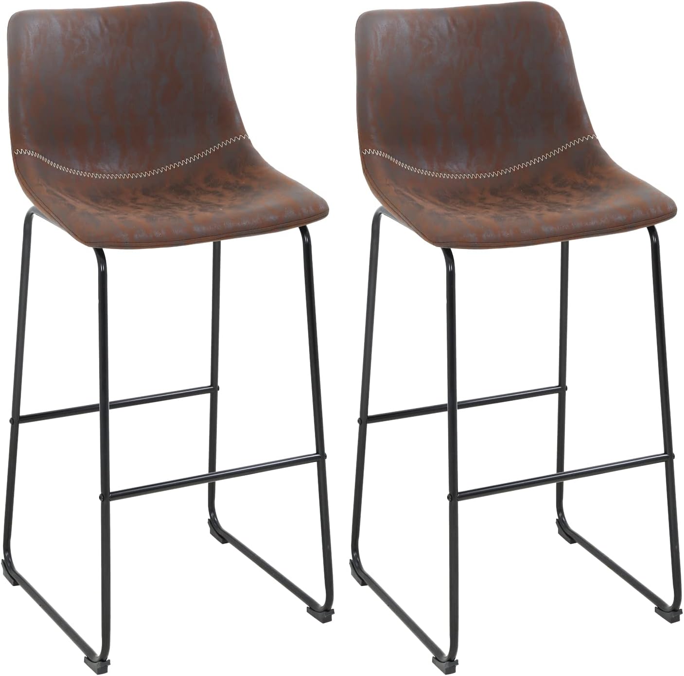 FDW Fashion Barstools,Bar stools Set of 2 Bar Stool Counter Height bar stools Chairs Kitchen Stools with Back Island Chairs for Kitchen/Dining Room,Brown (42Inch)