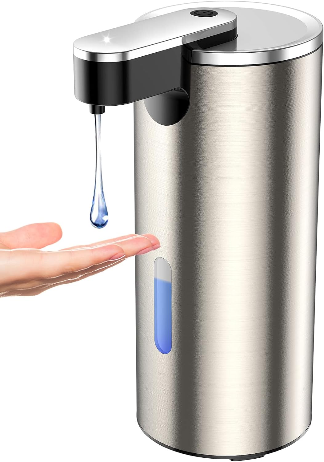 Automatic Soap Dispenser Touchless Stainless Steel, 3 Level Adjustable Volume Control LITTAR Motion Sensor Soap Dispenser, Waterproof Automatic Dish Hand Soap Dispenser for Kitchen Sink Bathroom