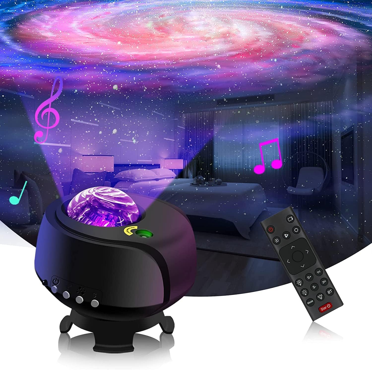 The Largest Coverage Area Galaxy Lights Projector 2.0, Star Projector, with Changing Nebula and Galaxy Shapes Night Light