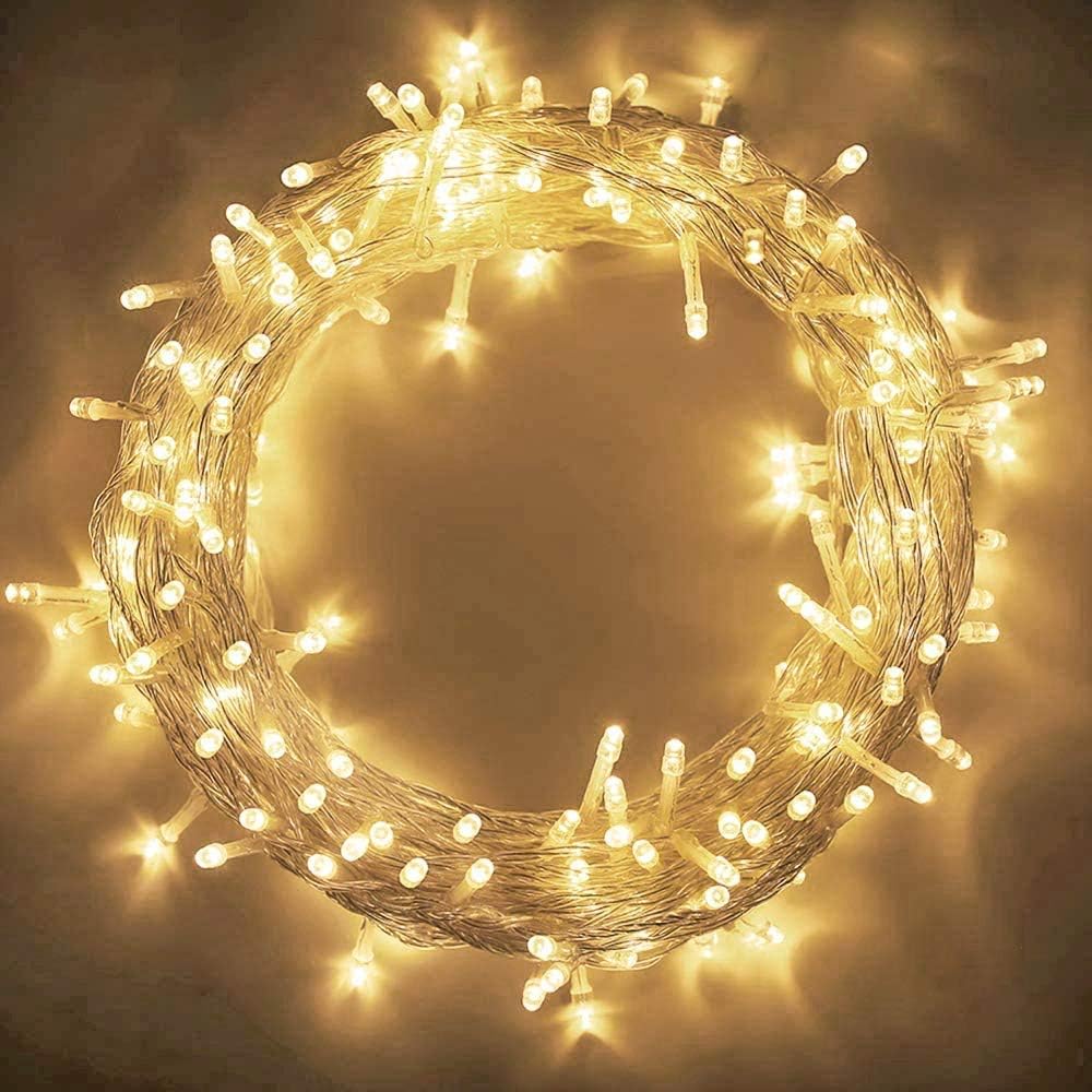 33FT 100 LEDs String Lights Waterproof Fairy Lights 8 Modes with Memory 30V UL Certified Power Supply for Home, Garden, Wedding, Party, Christmas Decoration Indoor Outdoor (Warm White)