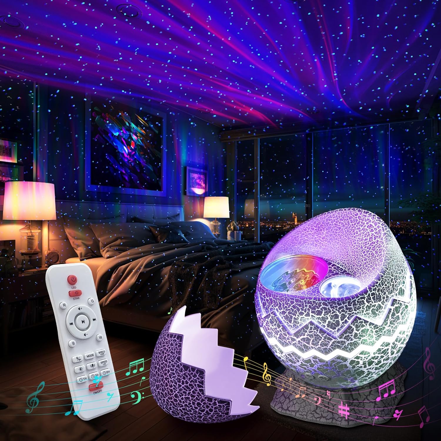 Galaxy Projector, Star Projector LED Lights for Bedroom, Outdoor Lighting Projector, Starry Night Light with White Noise and Bluetooth Speaker, Gifts for Kids Adults Christmas, Birthdays