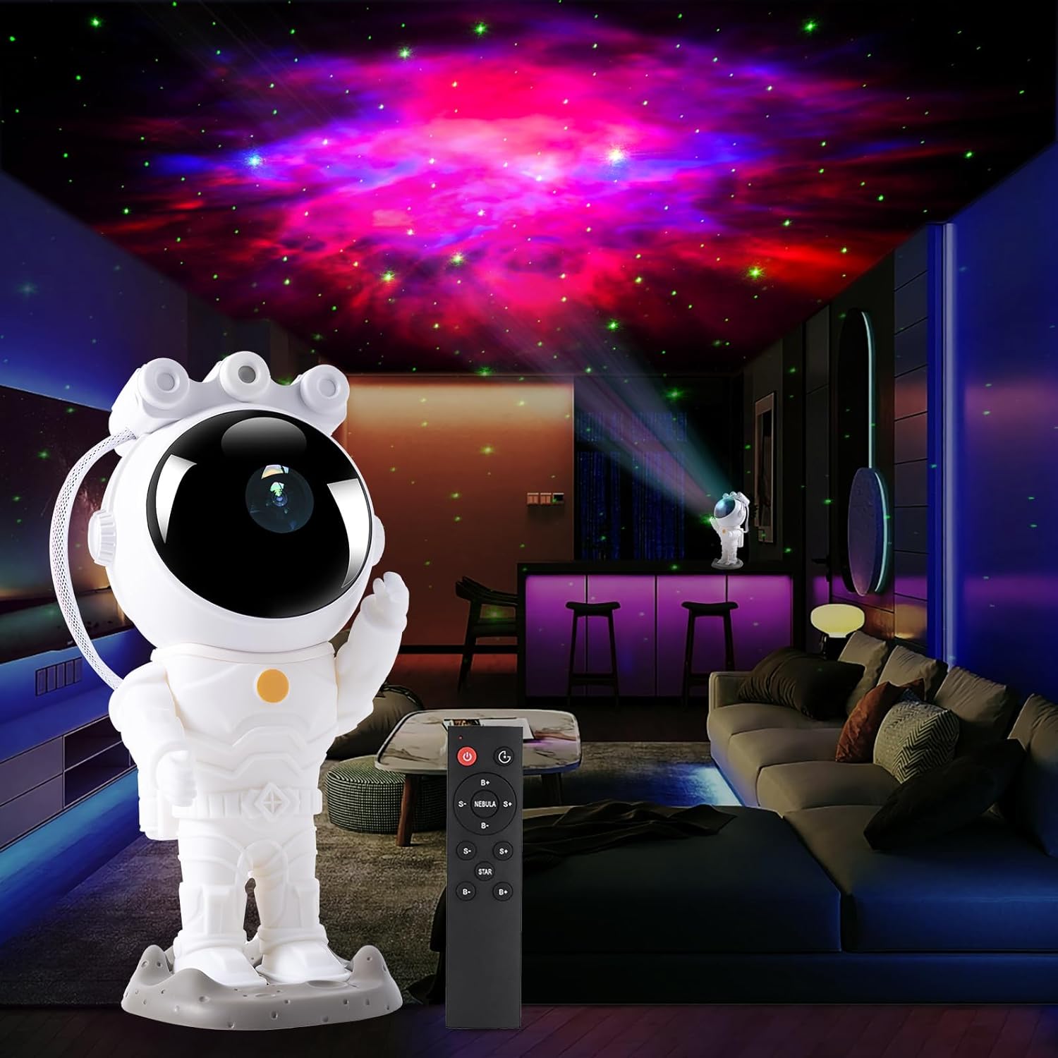 Star Projector, Astronaut Galaxy Projector Night Light, Projection Lamp with Timer, Remote ControlBedroom Decor Aesthetics, Gifts for Kids and Adults