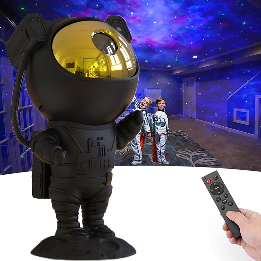 SFOUR Star Projector,Galaxy Night Light,Astronaut Starry Nebula Ceiling LED Lamp with Timer and Remote, Gift for Kids Adults for Bedroom, Birthdays,Christmas, Valentine' Day.(Black Gold)