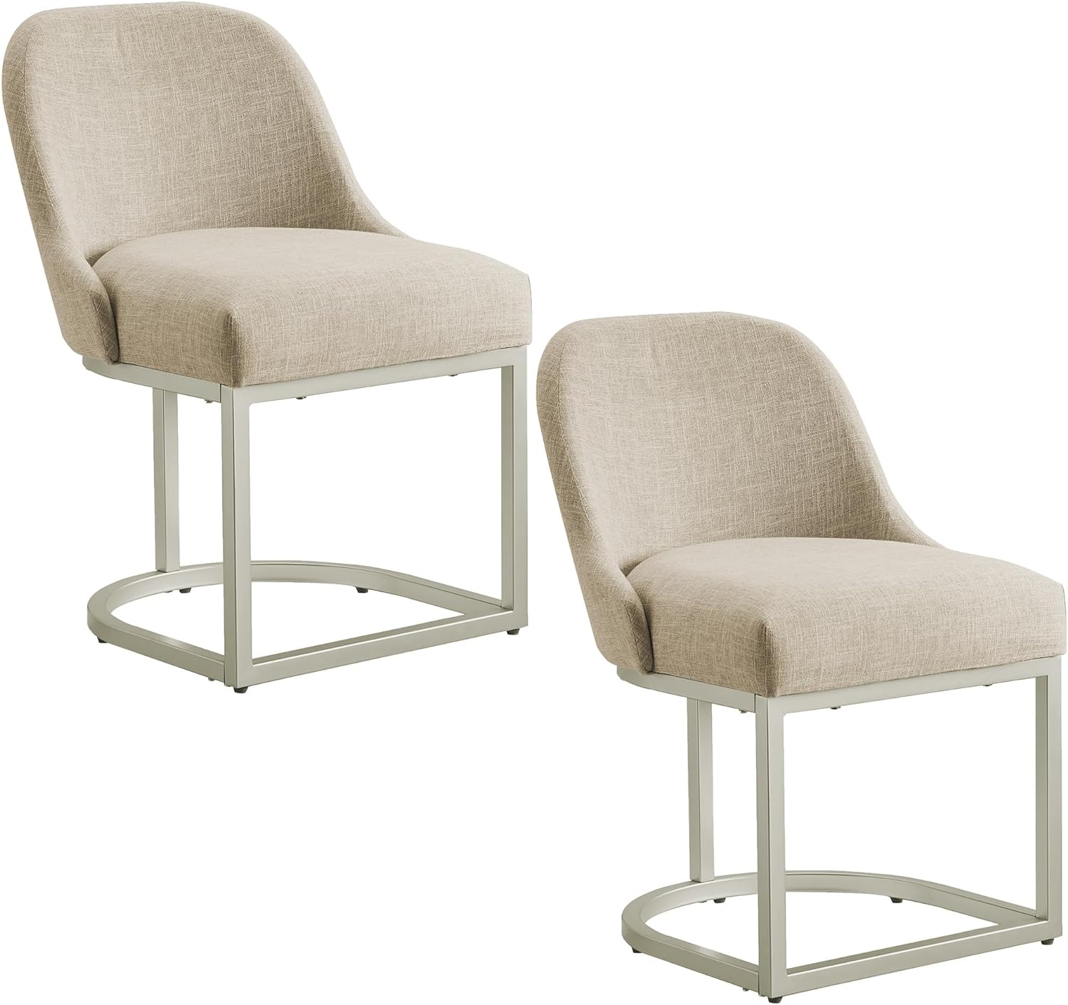 Leick Home Barrelback Chair, Dining Height, Pewter/Oatmeal