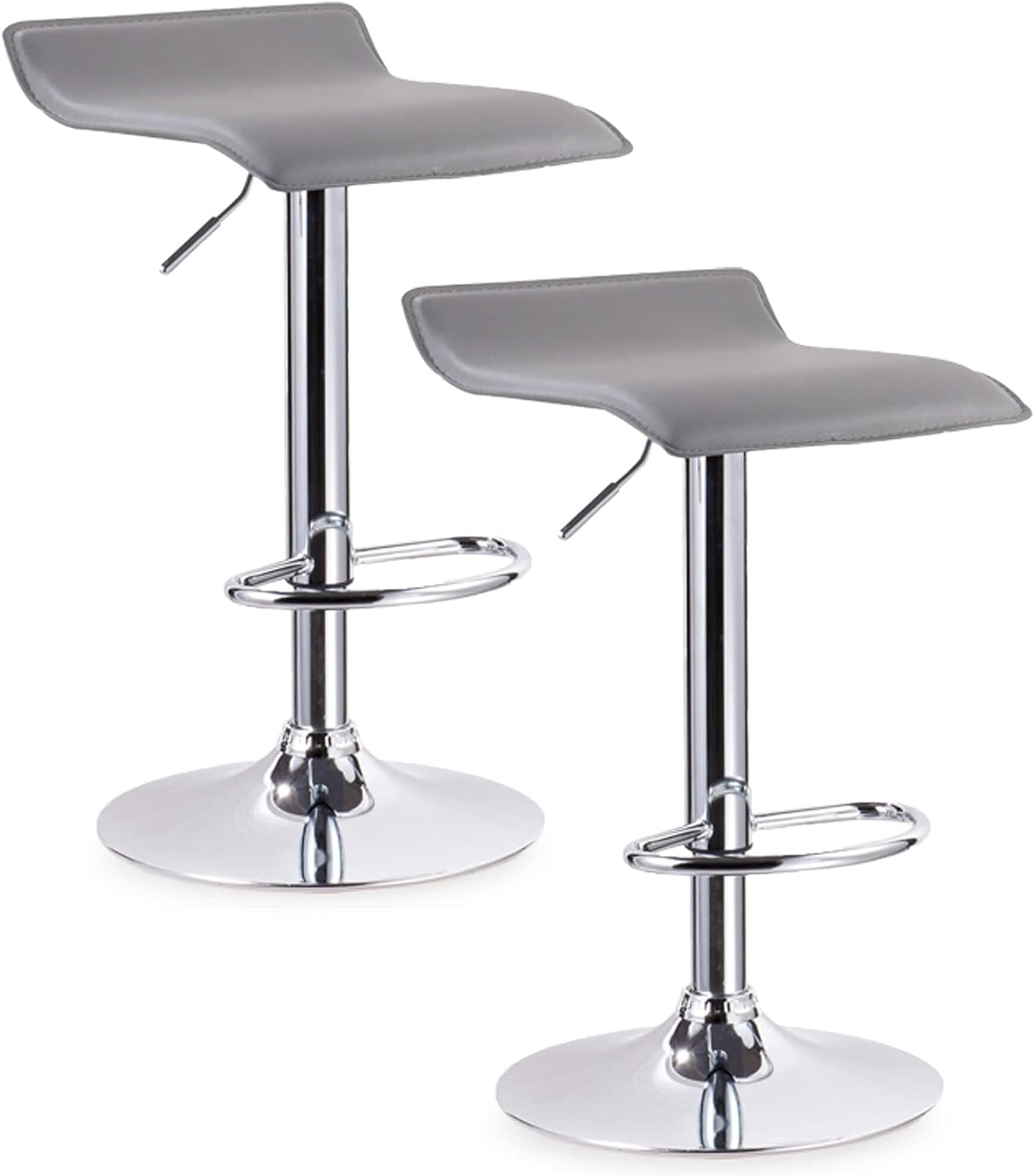 Leick Furniture Gray Adjustable Swivel Set of 2 Bar Stool