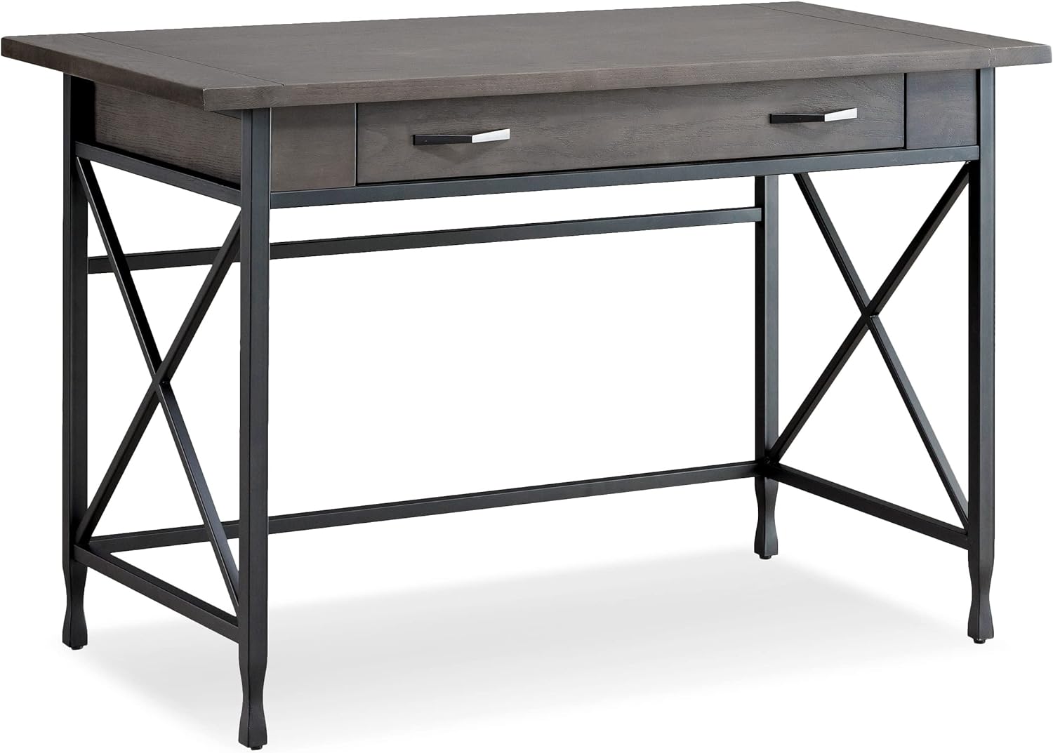 Leick Chisel & Forge Writing Desk, Smoke Gray/Matte Black