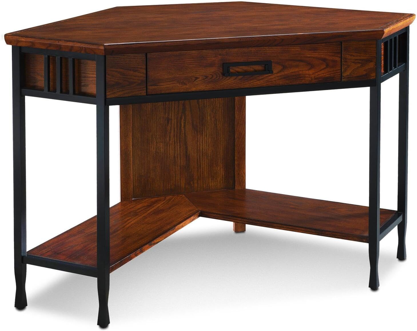 Leick Home SINCE 1910 11230 Iron craft Corner Computer/Writing Desk, Brownbronze