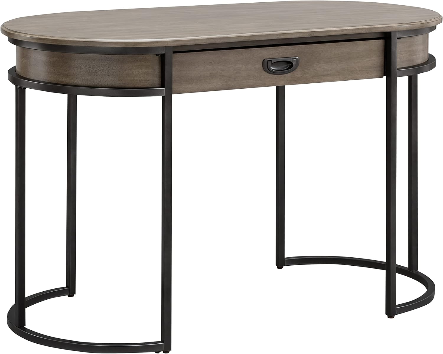 Leick Home 84405 Home Office Modern Computer Desk with Dropfront Keyboard Drawer, Furniture, Smoke Gray-wash/Gunmetal Gray