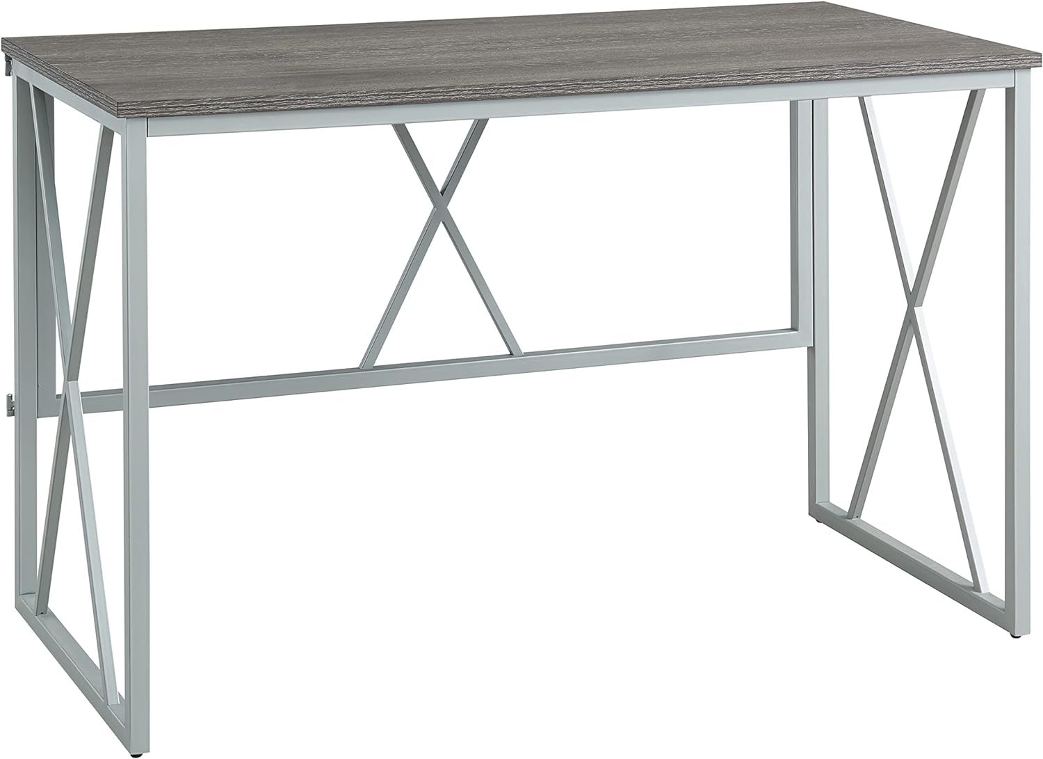 Leick Home 70002-WWNK Flat Wall Folding Collapsible Desk, Weathered Wood/Satin Nickel