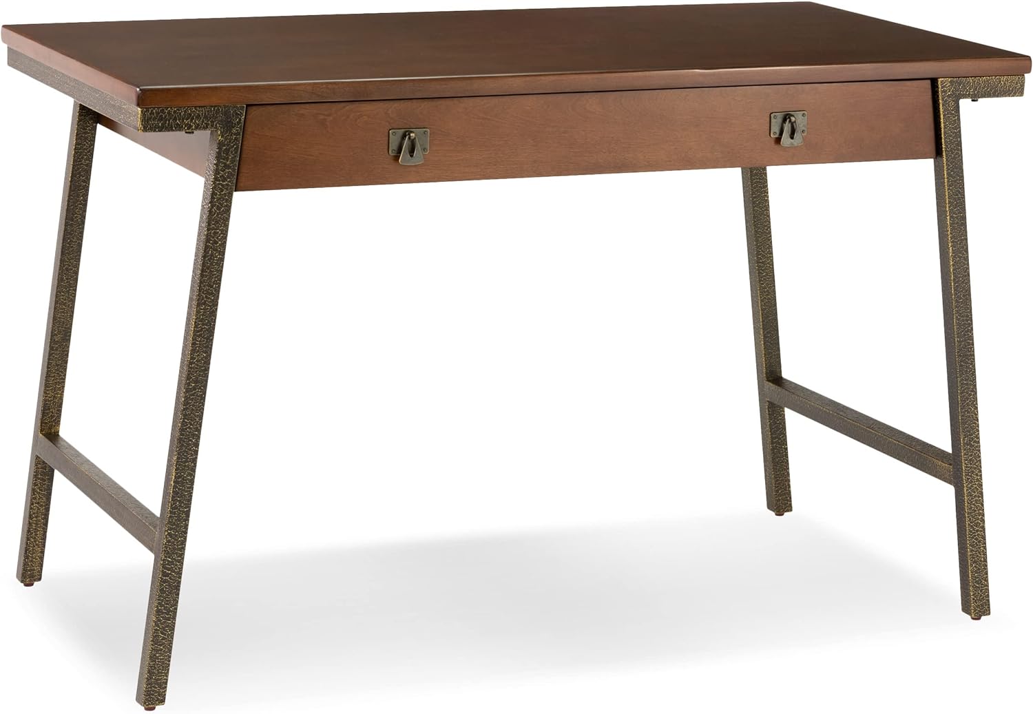 Leick Empiria Computer Desk, Walnut/Foundry Bronze