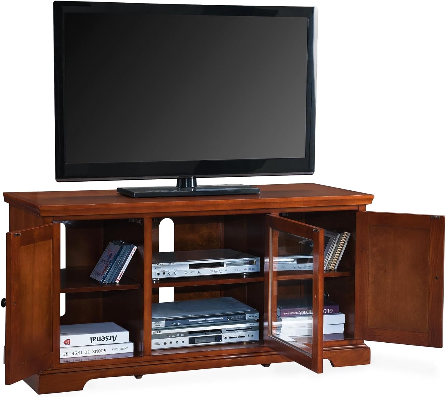 Leick Home SINCE 1917 Riley Holliday Westwood TV Stand, 50-Inch, Brown Cherry