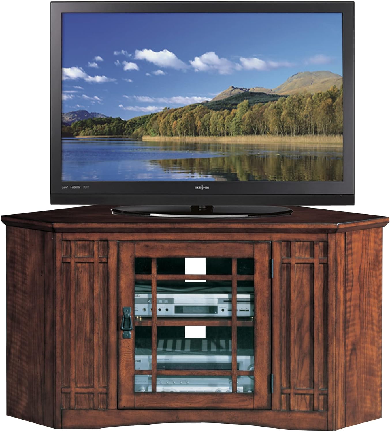 Leick Riley Holliday TV Stand, 46 inches, Mission Oak