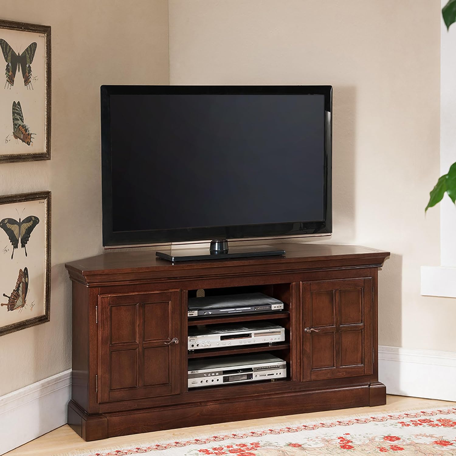 Leick Home SINCE 1910Bella Maison Two Door Corner TV Stand, 52, Brownbronze