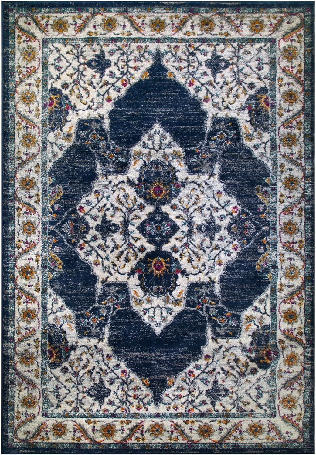 Leick Home 596270 Wendlyn Vintage Multicolor Medallion Boho Chic Living Room Bedroom Area Rug Rectangle 5'3 x 7'7