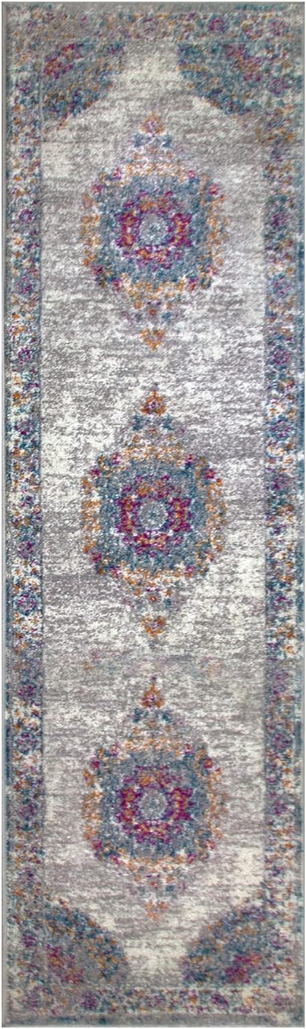 Leick Home 596064 Oryn Runner Vintage Multicolor Medallion Boho Chic Living Room Bedroom Area Rug Runner 1'9 x 5'11