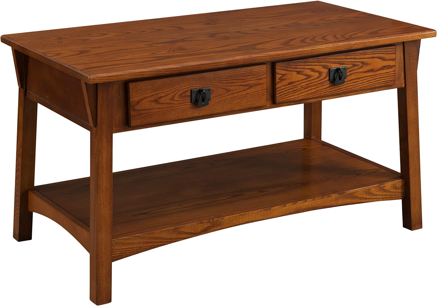 Leick Home SINCE 1917 Mission Two Drawer Coffee Table - Russet Finish, 20 in x 38 in x 21 in