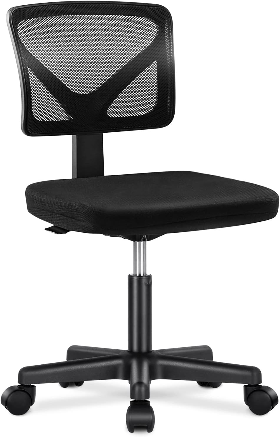 Home Office Computer Desk Chair Mid Back Armless Ergonomic Office Chair Mesh Office Chair with Lumbar Support Height Adjustable Swivel Task Rolling Modern Chair with Wheels for Office,Living Room