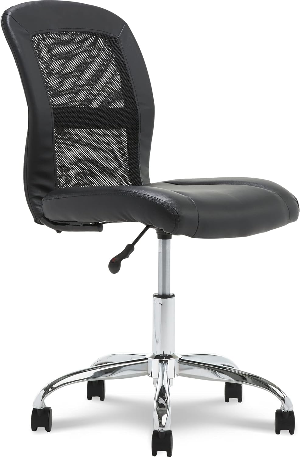 Serta Essential Armless Desk Small Task Chair with Wheels, Breathable Mesh Back, Quality Foam Cushion Seat for Comfort, Functional, Lightweight and Versatile, Black