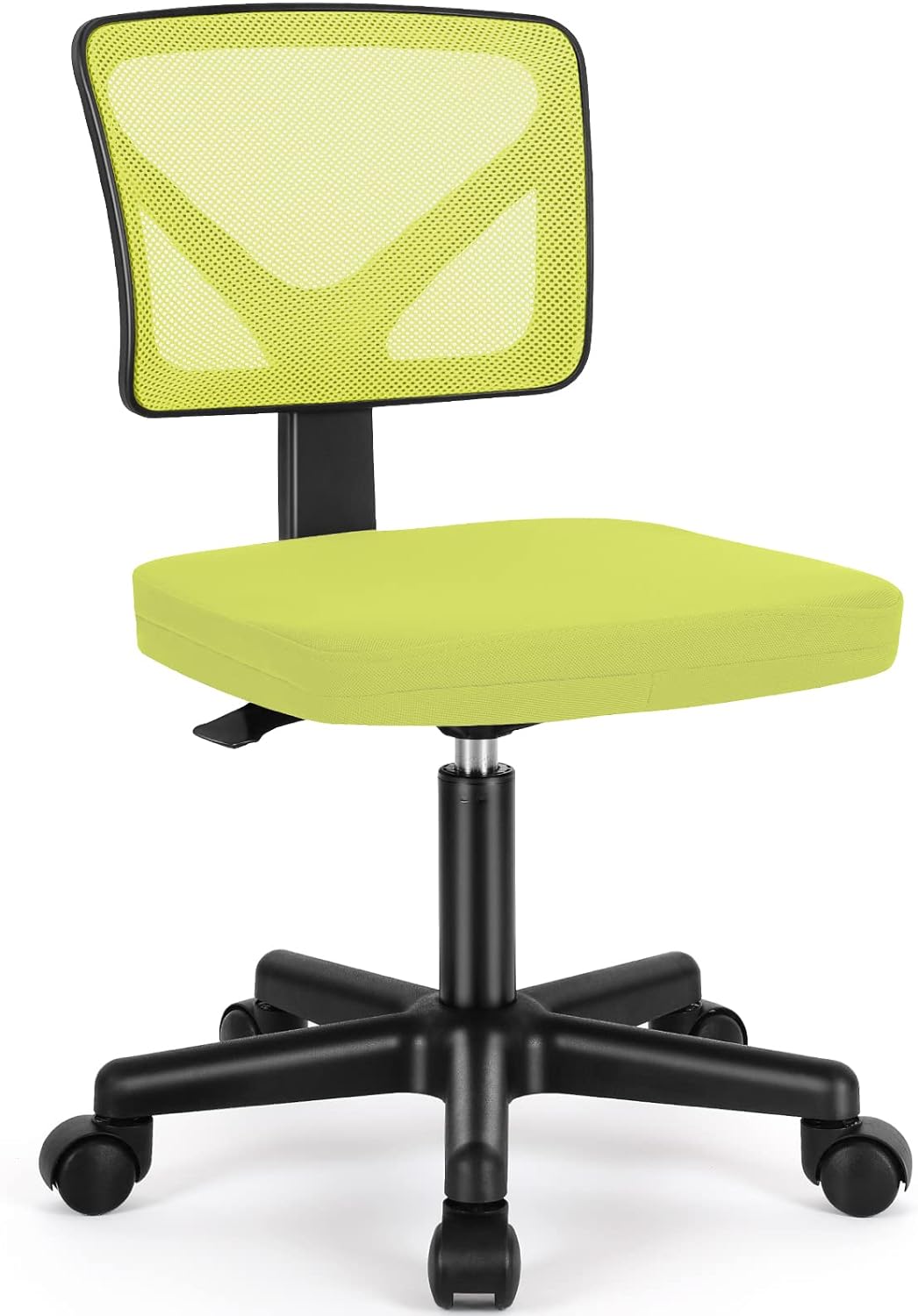 Sweetcrispy Office Computer Desk Chair, Ergonomic Low-Back Mesh Rolling Work Swivel Chairs with Wheels, Armless Comfortable Seat Lumbar Support for Home,Bedroom,Study,Student,Adults, Green