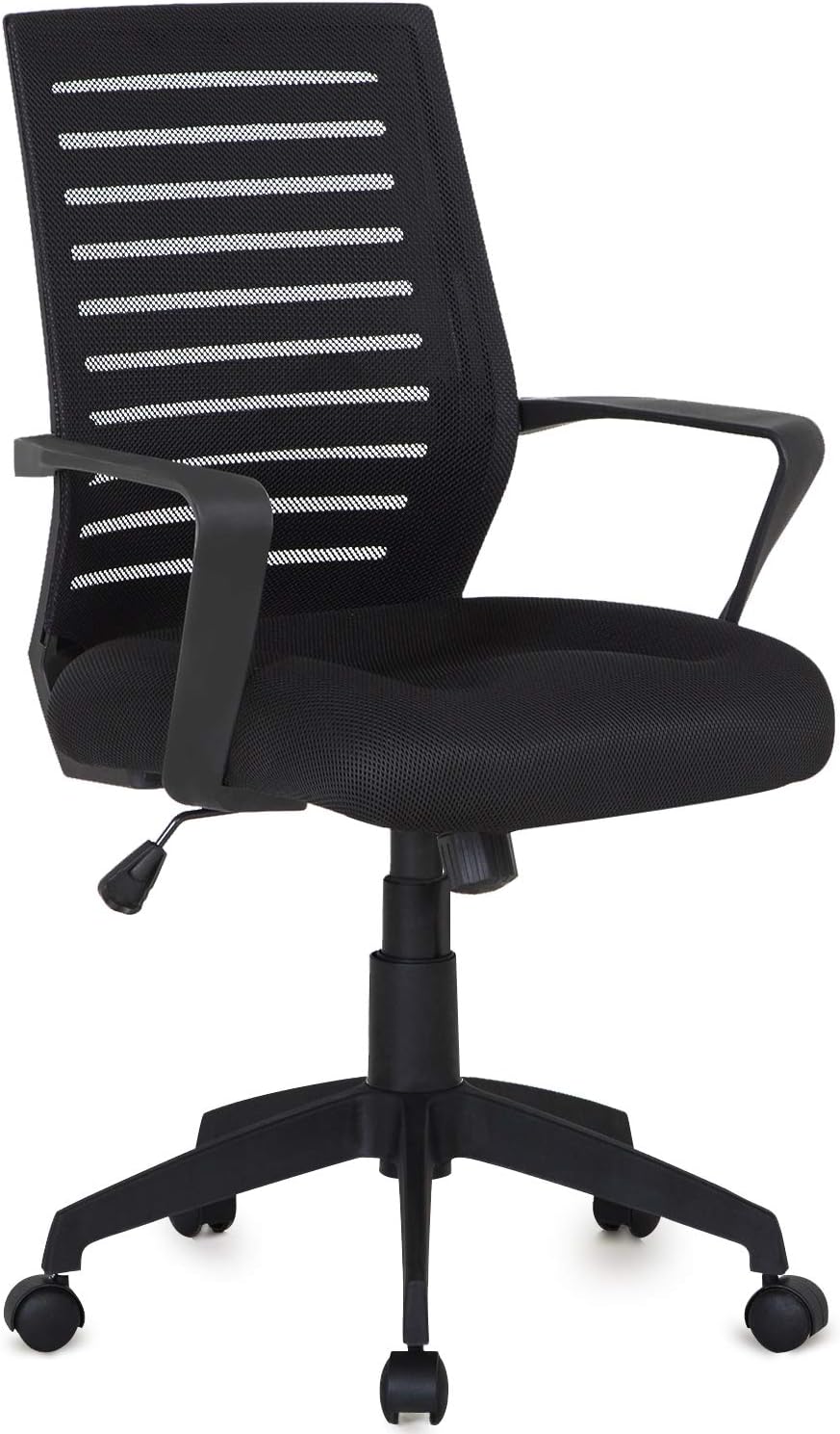 VECELO Premium Mesh Chair With 3D Surround Padded Seat Cushion For Task/Desk/Home Office Work, Black