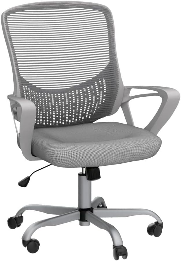 Office Chair Ergonomic Computer Chair Mesh Back Desk Chair Mid Back Task Chair with Armrests/Height Adjustable for Home Office Gaming