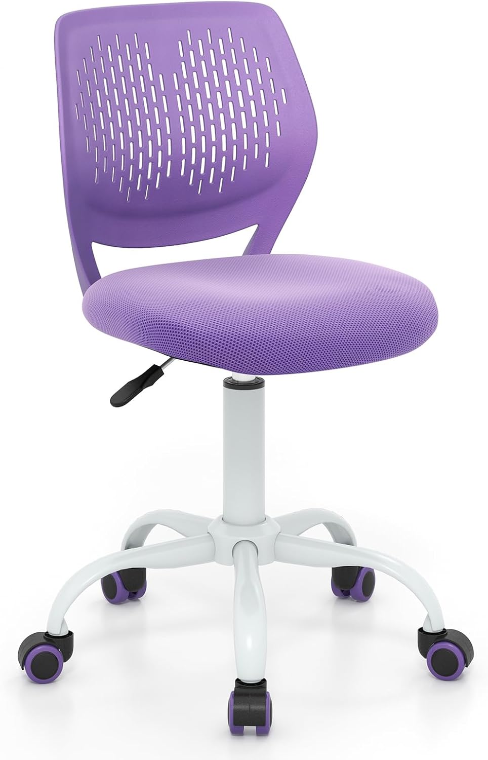 Giantex Kids Desk Chair, Adjustable Children Study Chair, Swivel Chair Armless Mesh Task Student Chair, Child Desk Chair with Adjustable Height & Lumbar Support Computer Chair (Purple)