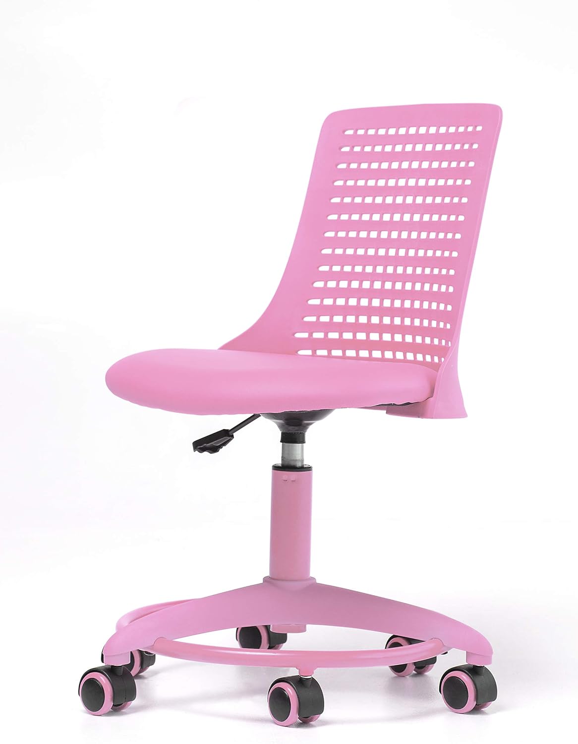 Kids Chair- Adjustable Height Office School Children Desk Chair- Revolving Chair with Wheels- Breathable Back Chair for Kids, Holds up to 175 Lbs  Color Pink