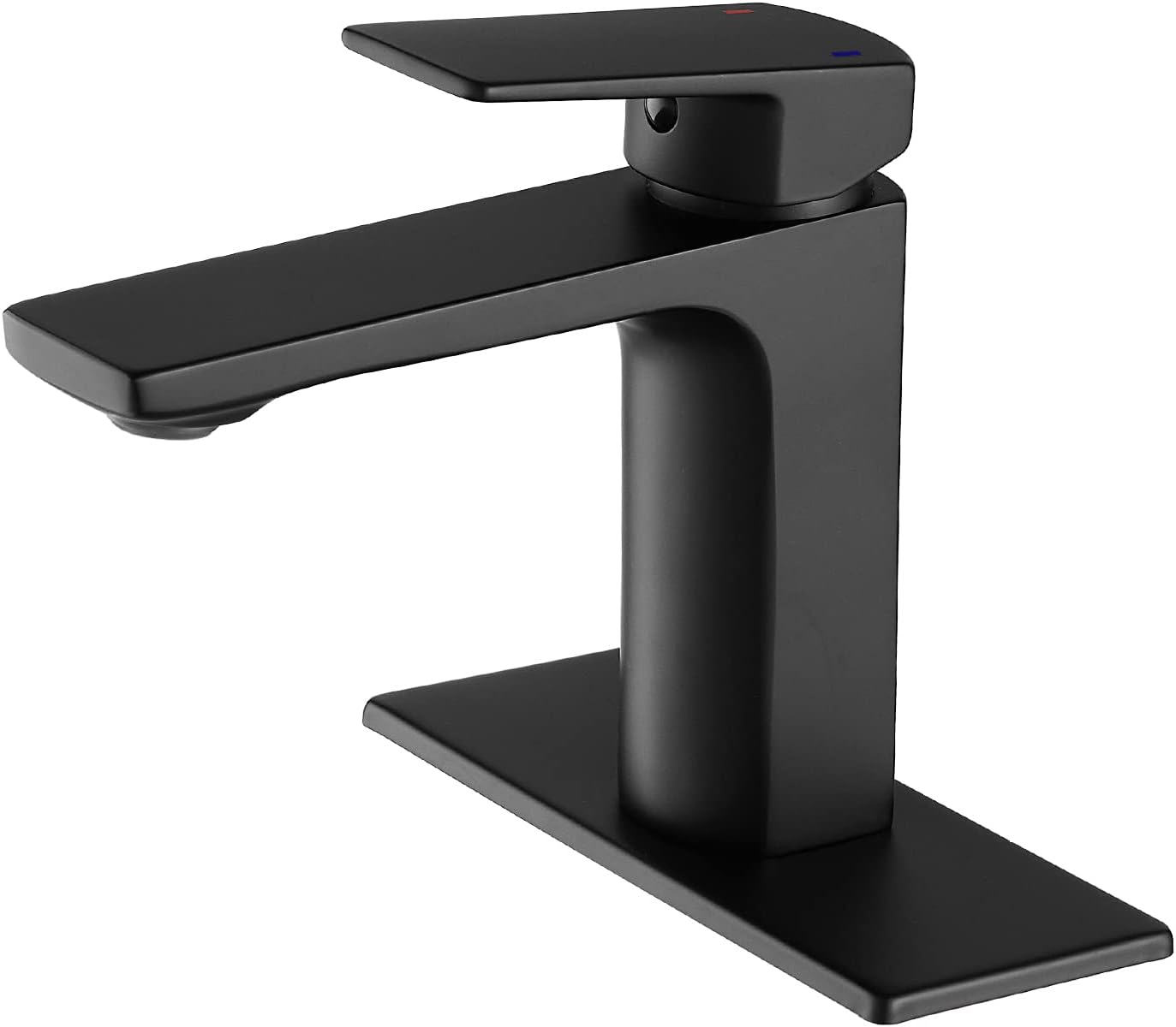 VOTON Black Bathroom Faucet Single Hole Bathroom Sink Faucet Modern Vanity Faucet, One Hole 3 Hole with Deck Plate, RV Camper Lavatory Bathroom Faucet