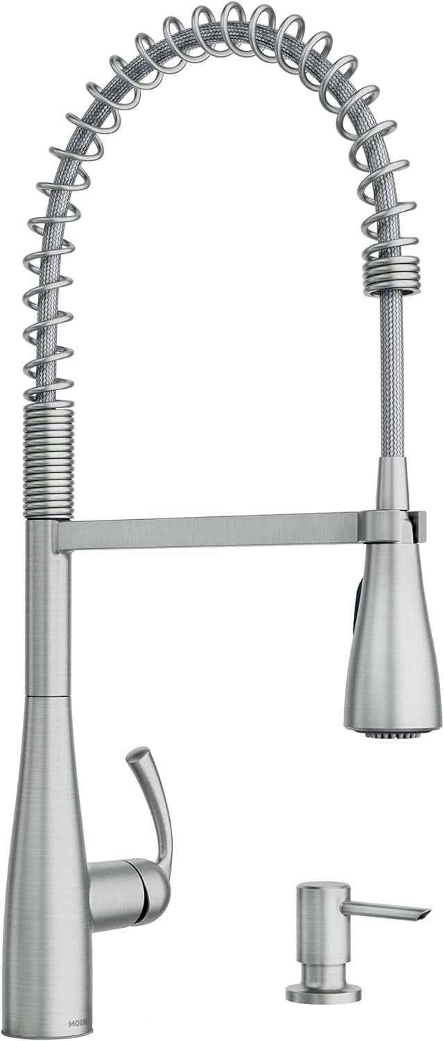 Moen 87814SRS Essie One-Handle High Arc Pulldown Kitchen Faucet, Spot Resist Stainless