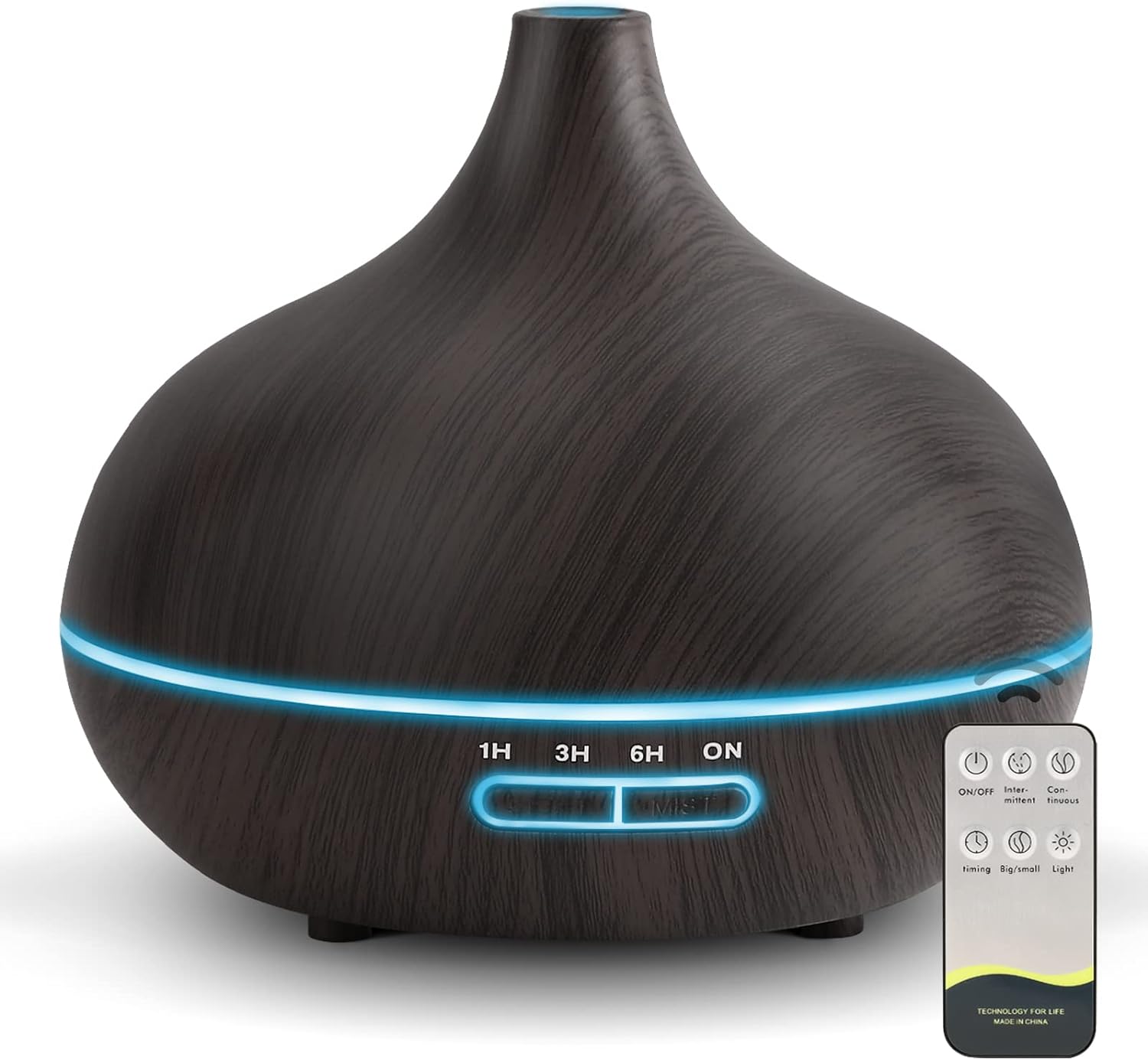 Diffusers for Essential Oils Large Room, 550ml Essential Oil Diffusers with Remote Control, Ultrasonic Oil Diffuser with Timer, 7 Colors Light for Bedroom