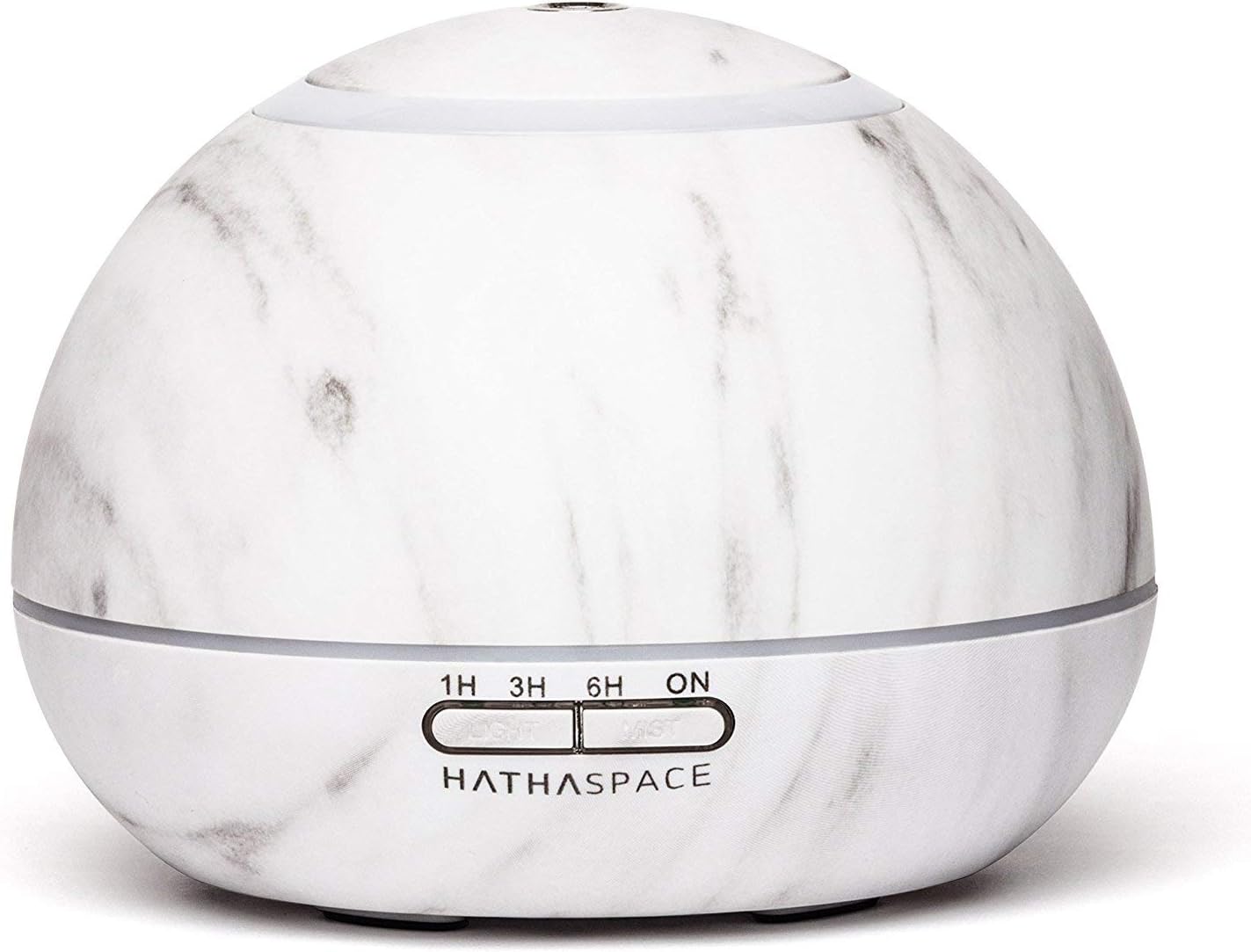 HATHASPACE Marble Essential Oil Aroma Diffuser, 350ml Aromatherapy Fragrance Diffuser & Ultrasonic Cool Mist Room Humidifier, 24  Hour Capacity, 7-Color Mood Light, Intermittent Mode, BPA-Free (White)