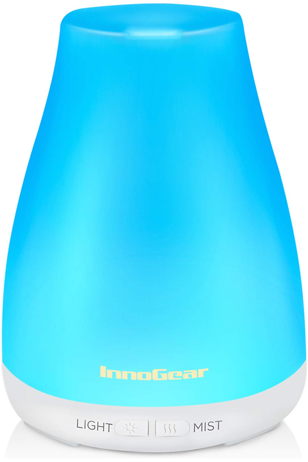 InnoGear Essential Oil Diffuser, Upgraded Diffusers for Essential Oils Aromatherapy Diffuser Cool Mist Humidifier with 7 Colors LED Lights 2 Mist Mode Waterless Auto Off for Home Office Room, White