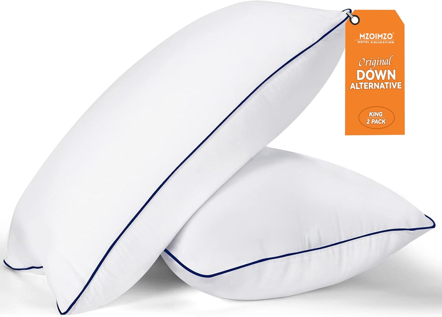 Bed Pillows for Sleeping- King Size, Set of 2, Cooling Hotel Quality with Premium Soft Down Alternative Fill for Back, Stomach or Side Sleepers