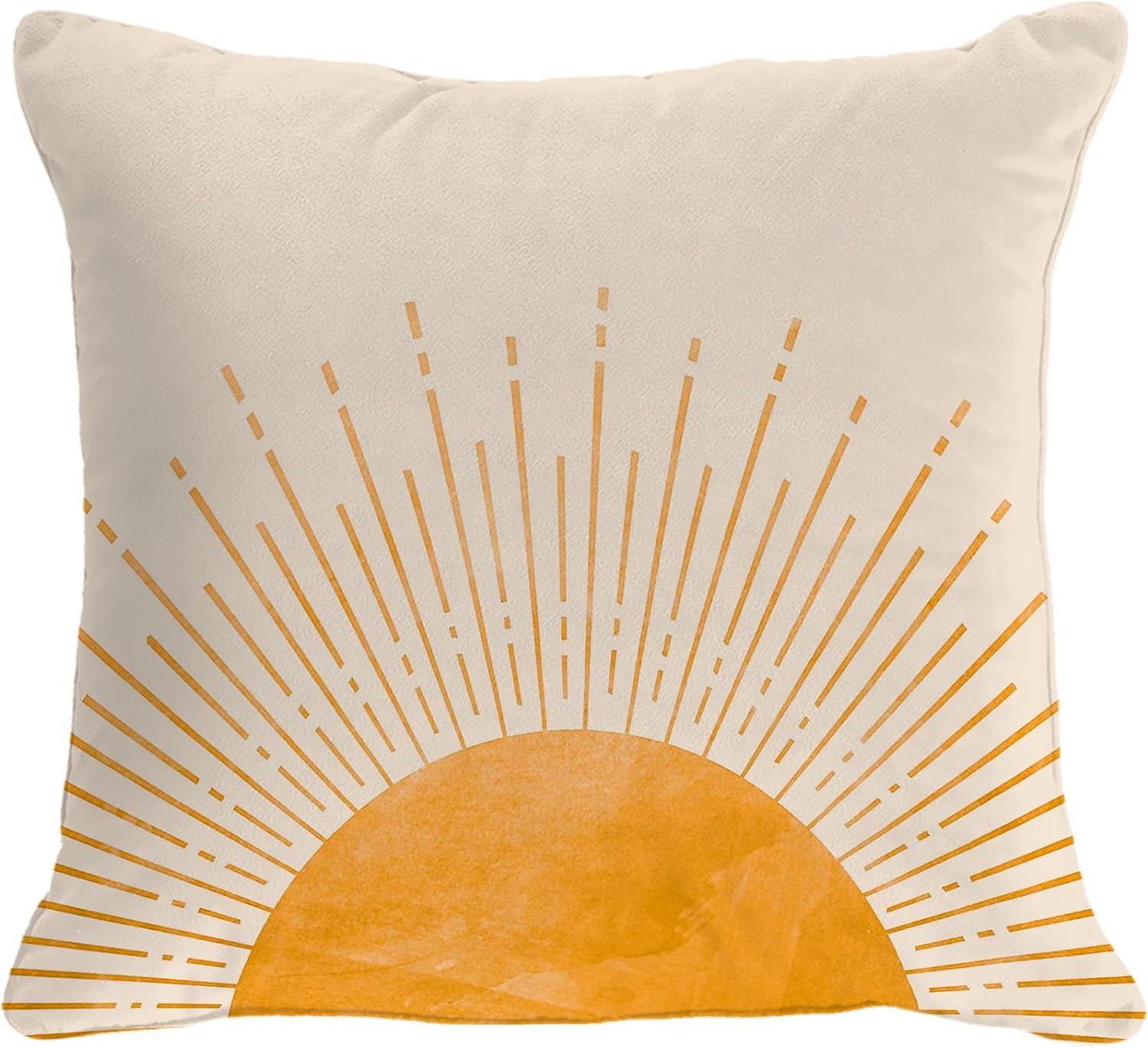 Sun Sunrise Sunshine Abstract Home Girls Bedroom Decorations Soft Throw Pillow Cover, Sunset Boho Pillow Case Pillowcase, 18x18 Inch