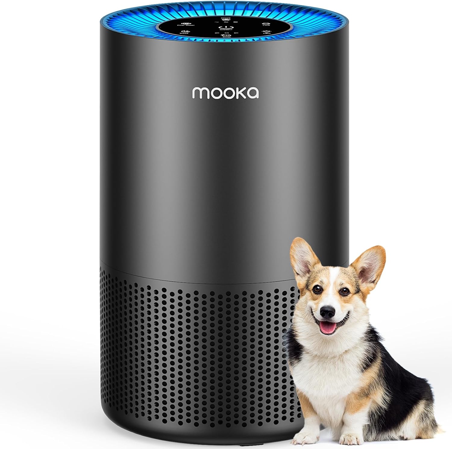 Air Purifiers for Home Large Room Pets Up to 1300 Sq Ft, MOOKA H13 True HEPA Air Purifier Cleaner with 360 Air Inlet, Fragrance, 13dB Air Purifier for Bedroom Wildfire Smoke Pet Dust Pollen Odor