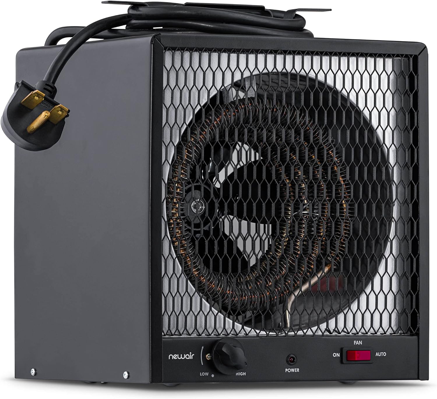 NewAir Portable Heater (240V) Portable Electric Garage Heater Heats Up to 600 sq. ft. with 6-Foot Cord Wrap and Carrying Handle | 5600 Watt Portable Electric Shop Heater for Garage and Work Shop