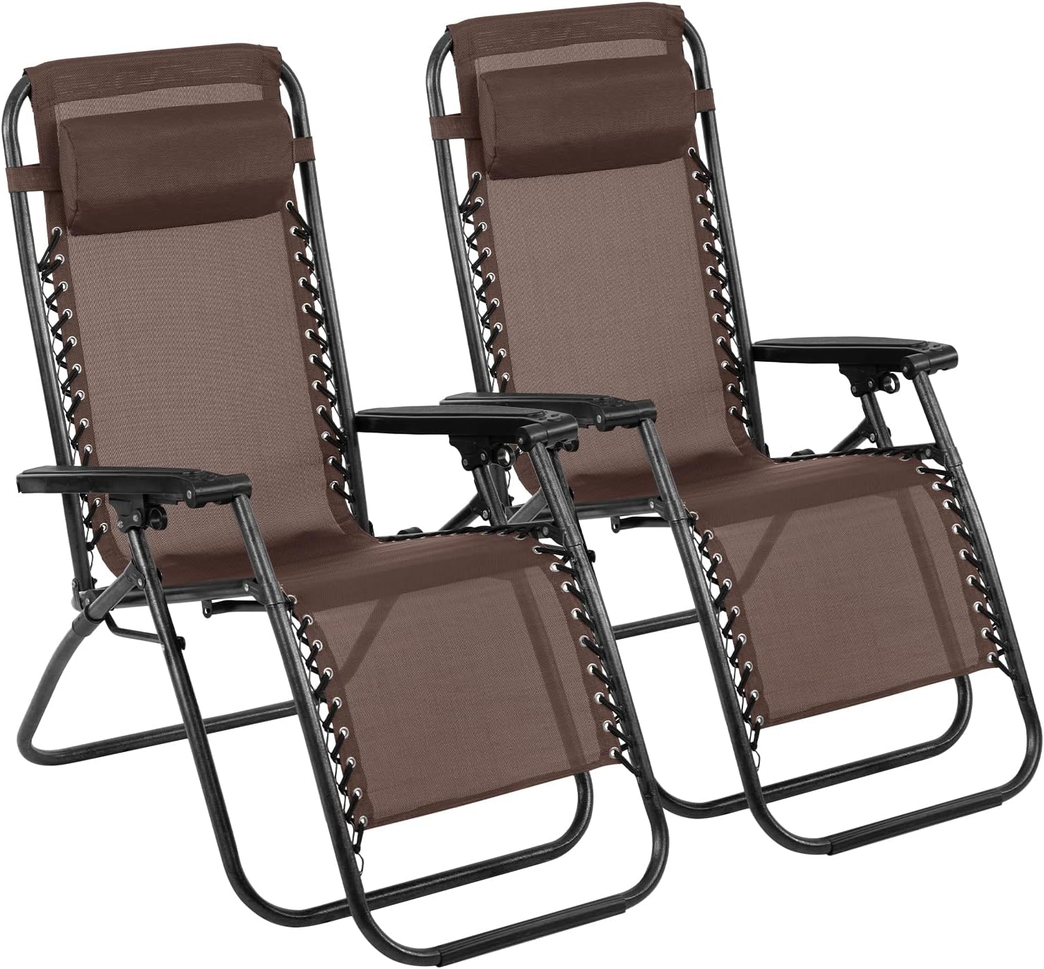 Patio Chair Outdoor Furniture Zero Gravity Chair Patio Lounge Camping Chair Set of 2 Recliner Adjustable Folding for Pool Side Camping Yard Beach