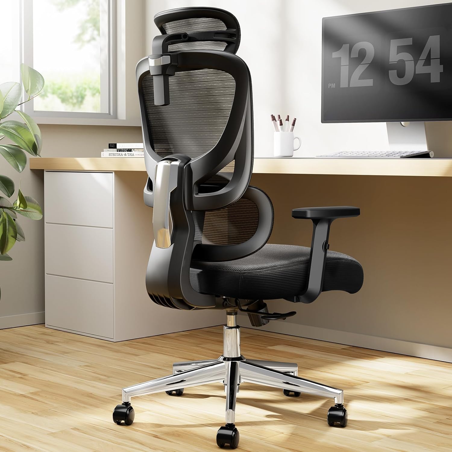 Ergonomic Office Chair Desk Chair: Marsail High Back Mesh Office Chair with Adjustable Lumbar Support and Adjustable 2D Headrest, Ergonomic Gaming Chair for Home Office