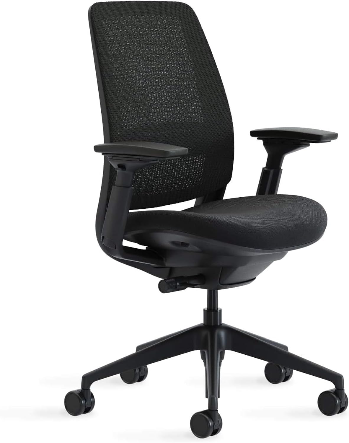 Steelcase Series 2 Office Chair - Ergonomic Work Chair with Wheels for Carpet - with Back Support, Weight-Activated Adjustment & Arm Support - Adjustable Rolling Chairs for Desk - Licorice