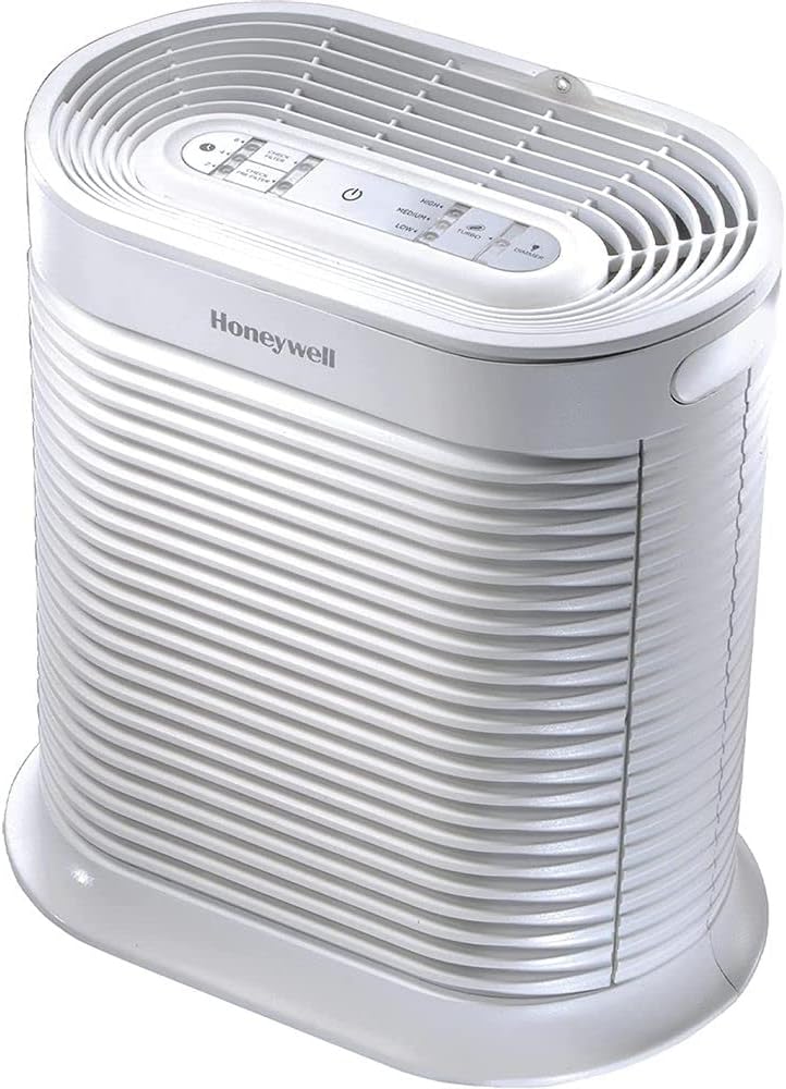 Honeywell HPA104 HEPA Air Purifier for Medium Rooms - Microscopic Airborne Allergen  Reducer, Cleans Up To 750 Sq Ft in 1 Hour - Wildfire/Smoke, Pollen, Pet Dander, and Dust Air Purifier  White