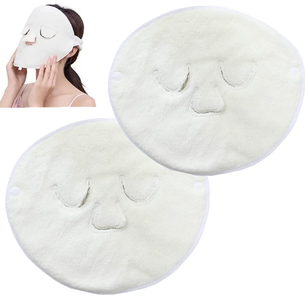 2 Pcs Hot Compress Face Towel Masks, Reusable Face Towel Facial Steamer Towel Hot and Cold Towel Beauty Skin Care Mask for Women Girls Facial Steamer